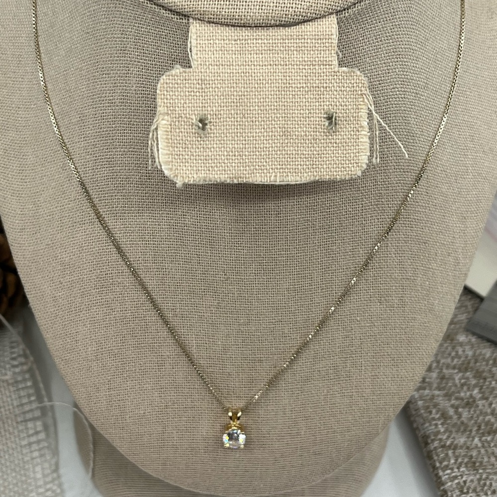 Vintage 925 Italy Sterling Silver Necklace w/ CZ Pendant – 18” - Picture 7 of 17